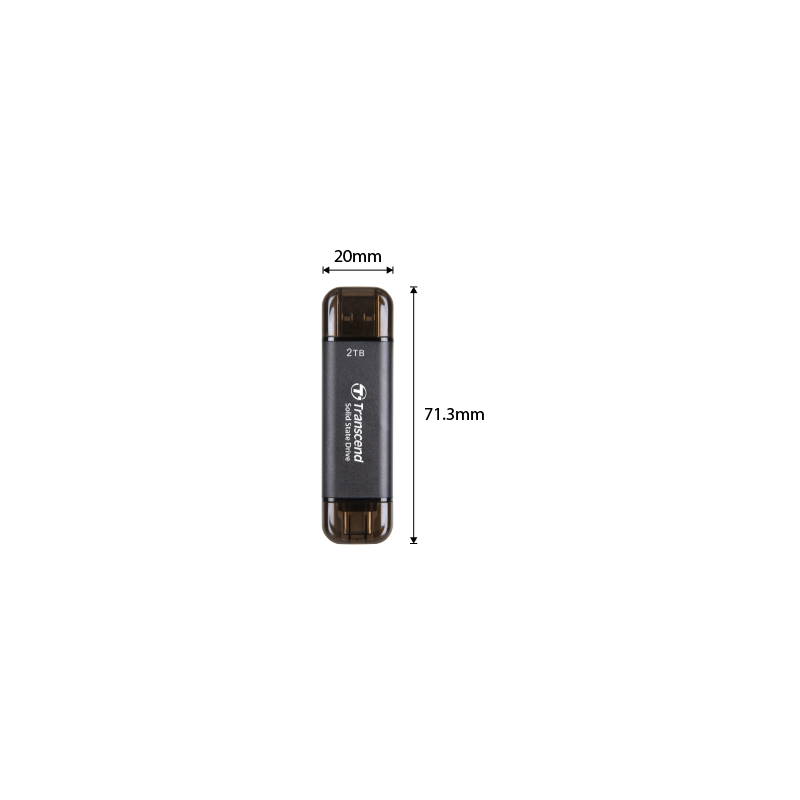 Transcend ESD310C 256GB, External SSD, USB 10Gbps, Type C/A