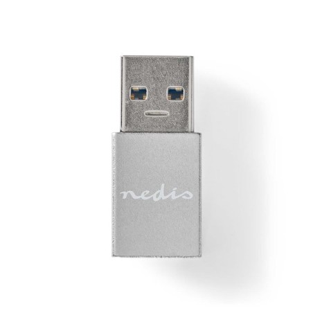 Nedis CCGB60925GY - USB-C Adaptér| USB 3.2 Gen 1 | USB-A Zástrčka | USB-C Zásuvka | 5 Gbps | Kulatý | Poniklované