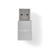 Nedis CCGB60925GY - USB-C Adaptér| USB 3.2 Gen 1 | USB-A Zástrčka | USB-C Zásuvka | 5 Gbps | Kulatý | Poniklované