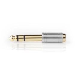Nedis CAGC23930ME- Stereo Audio Adaptér| Muž 6,35 mm | 3,5 mm Zásuvka | Pozlacené | Přímý | Kov | Stříbrná | 1 ks