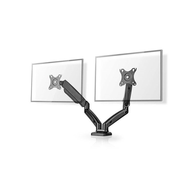 Nedis MMDOSGS110BK - Full Motion Stojan Monitoru | Plynová Pružina | 2 Obrazovky | 15 - 32 " | 75x75 / 100x100