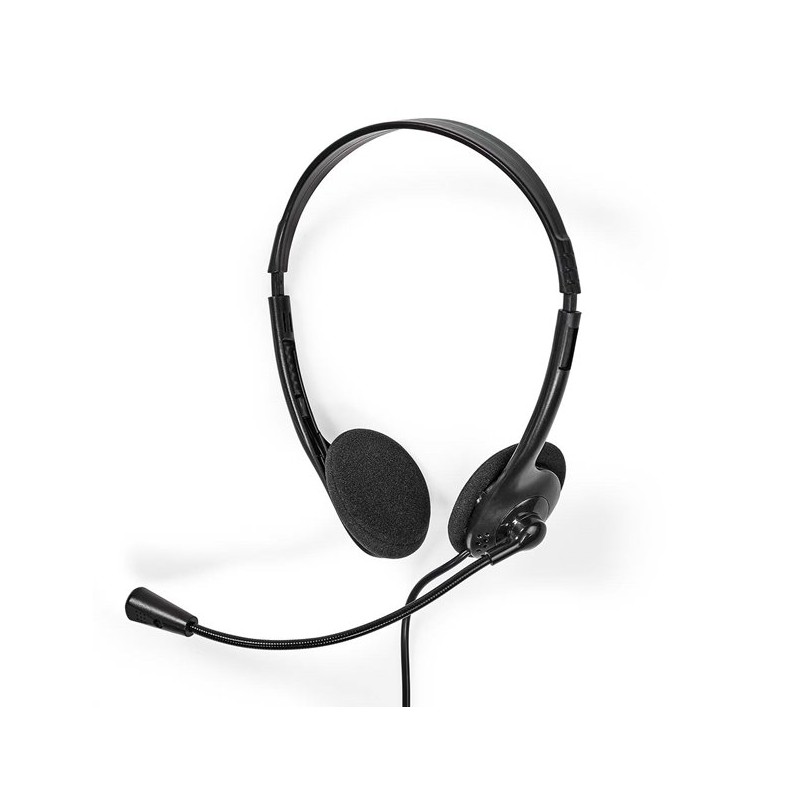 Nedis CHSTU110BK - PC sluchátka| Na Uši | Stereo | USB Typ-C / USB-A | Sklopnou Mikrofon | Černá
