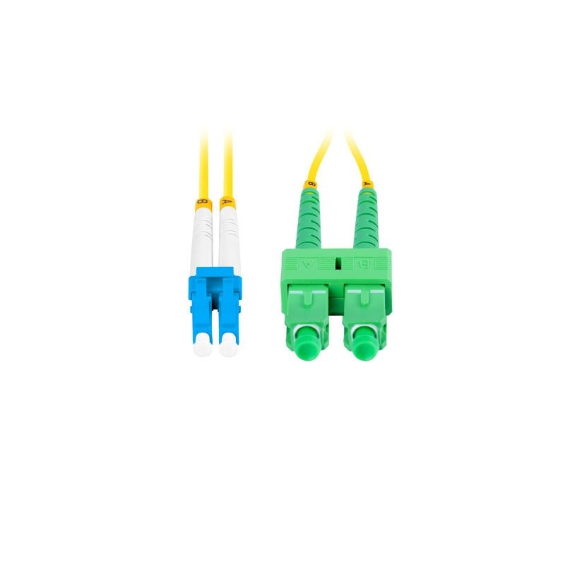 LANBERG optický patch cord SM LC/UPC-SC/APC duplex 1m LSZH G657A1 průměr 3mm žlutá