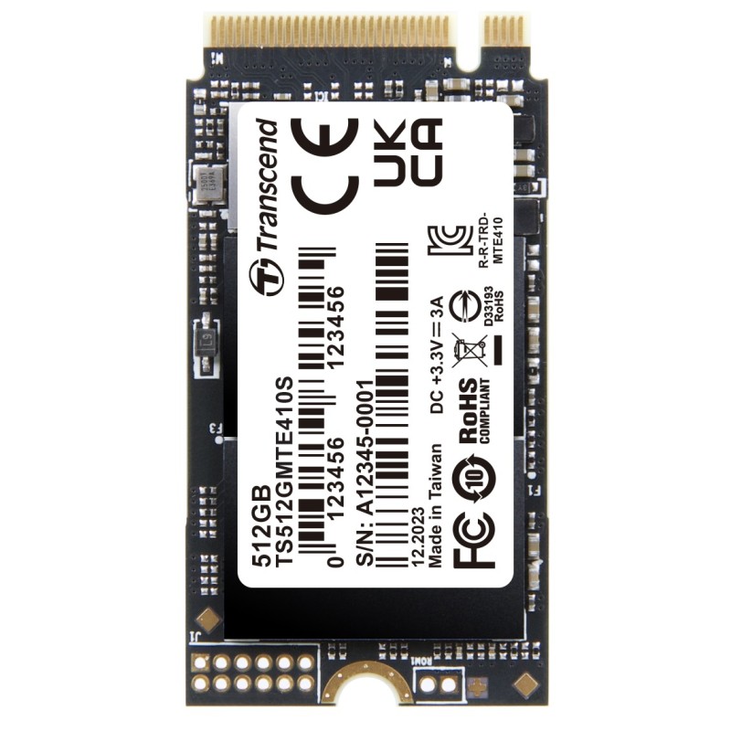 Transcend MTE410S 512GB SSD disk M.2 2242, NVMe PCIe Gen4 x4 3300MB/s R 1600MB/s W