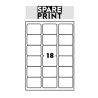 SPARE PRINT PREMIUM Samolepicí etikety bílé, 100 archů A4 v krabici (1arch/18x etiketa 68x47mm)