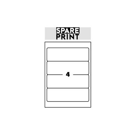 SPARE PRINT PREMIUM Samolepicí etikety bílé, 100 archů A4 v krabici (1arch/4x etiketa 192x61mm)