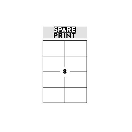 SPARE PRINT PREMIUM Samolepicí etikety bílé, 100 archů A4 v krabici (1arch/8x etiketa 105x74mm)