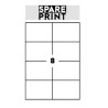 SPARE PRINT PREMIUM Samolepicí etikety bílé, 100 archů A4 v krabici (1arch/8x etiketa 105x74mm)