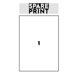 SPARE PRINT PREMIUM Samolepicí etikety bílé, 100 archů A4 v krabici (1arch/1x etiketa 210x297mm)