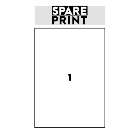 SPARE PRINT PREMIUM Samolepicí etikety bílé, 100 archů A4 v krabici (1arch/1x etiketa 210x297mm)