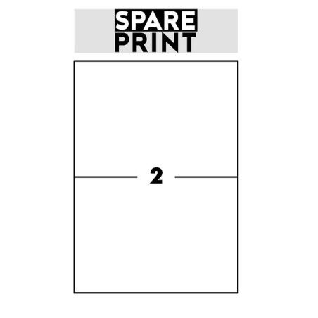 SPARE PRINT PREMIUM Samolepicí etikety bílé, 100 archů A4 v krabici (1arch/2x etiketa 210x148,5mm)