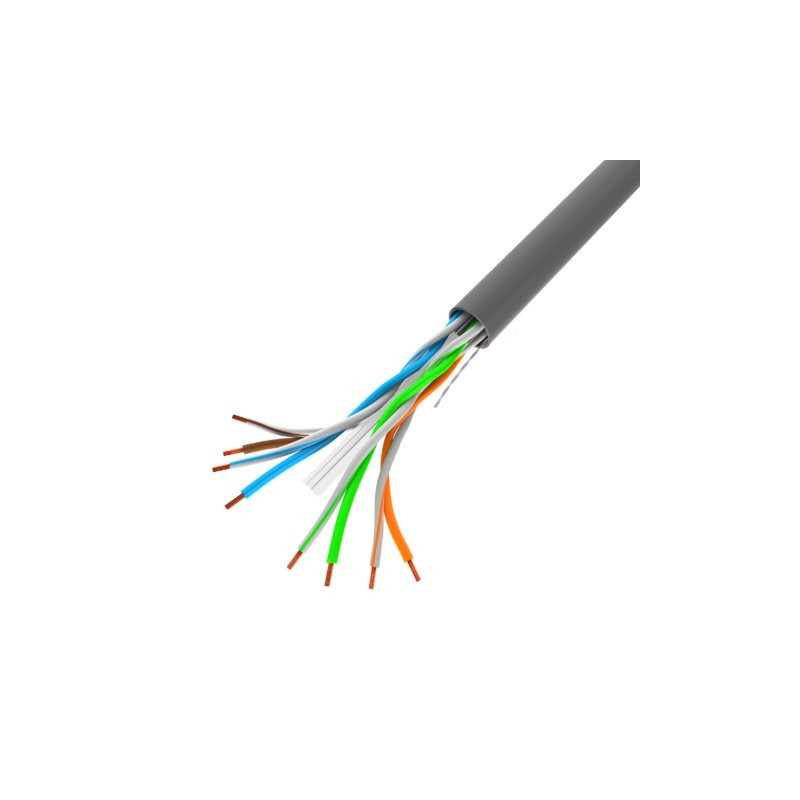 LANBERG UTP kabel CAT.6, Cu, délka 305m, šedý, Fluke passed, PVC