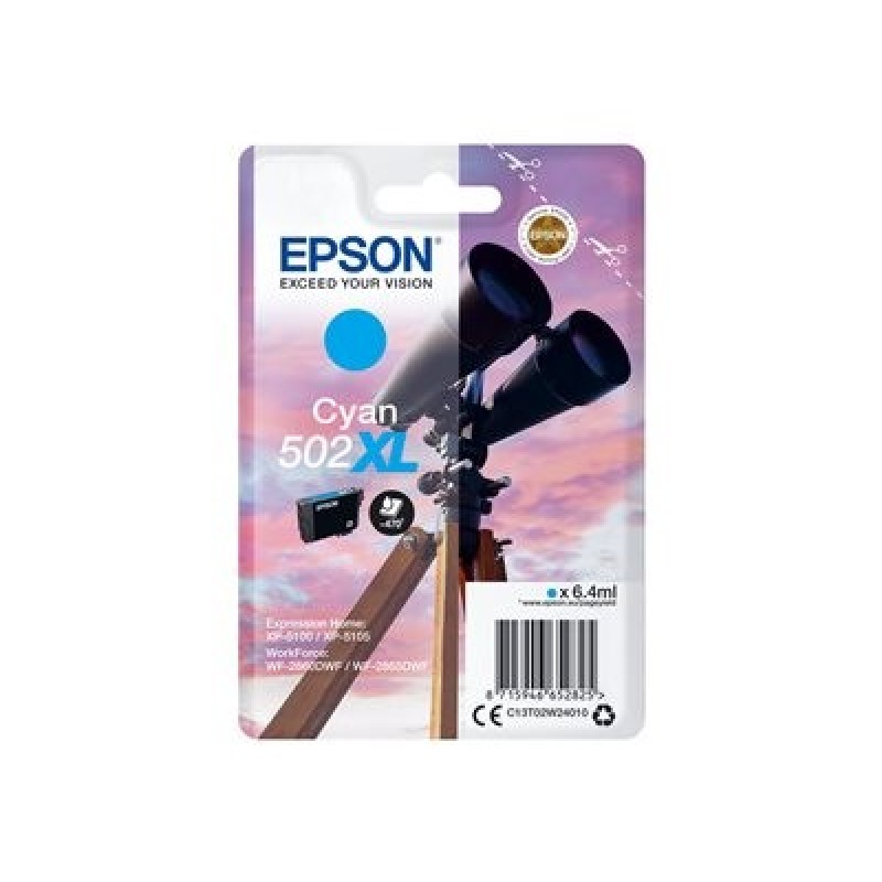 EPSON ink bar Singlepack "Dalekohled" Cyan 502XL Ink, BAR 470 stran