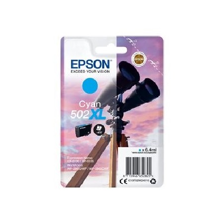 EPSON ink bar Singlepack "Dalekohled" Cyan 502XL Ink, BAR 470 stran