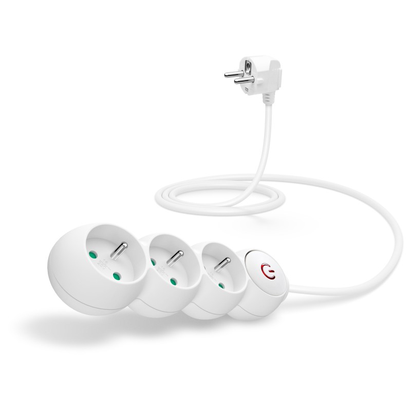 CONNECT IT prodlužovací kabel 230 V, 3 zásuvky, 1,5 m, s vypínačem (bílý) CES1014WH