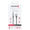 SWISSTEN AUDIO ADAPTÉR TEXTILE LIGHTNING (samec) / 3,5 mm JACK (samec) 1,5 M ČERNÝ (nahrazuje 73501213)