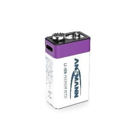 Ansmann Li-ion 9V Block, min 340mAh, s nabíjecí elektronikou, USB-C