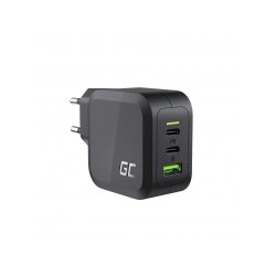 Green Cell GC PowerGaN 65W Charger (2x USB-C Power Delivery, 1x USB-A compatible with Quick Charge 3.0)