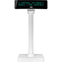 Virtuos VFD zákaznický displej Virtuos FV-2030W 2x20 9mm, USB, bílý