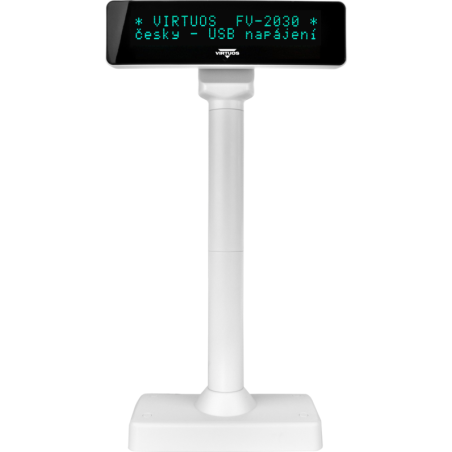 Virtuos VFD zákaznický displej Virtuos FV-2030W 2x20 9mm, USB, bílý