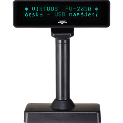 Virtuos VFD zákaznický displej Virtuos FV-2030B 2x20 9mm, USB, černý