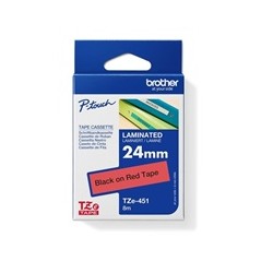 BROTHER TZE451 - kazeta TZ šířky 24mm, laminovaná TZE-451, červená/černé písmo