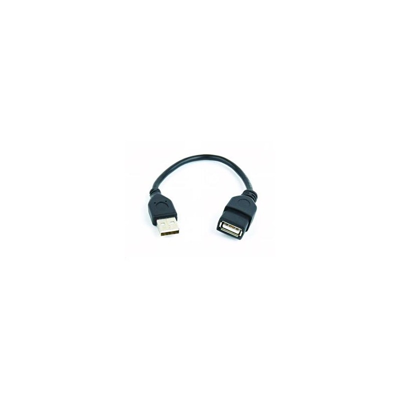 GEMBIRD Kabel USB A-A 15cm 2.0 prodlužovací HQ Black, zlacené kontakty