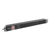 Lanberg 19" 1U 10A 2M 10X zásuvek IEC C13 černá C14