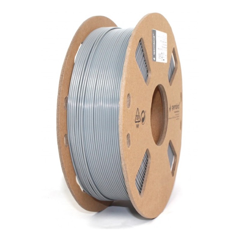 GEMBIRD Tisková struna (filament), PETG, 1,75mm, 1kg, šedá