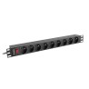 Lanberg napájecí Distribuční Jednotka (PDU) 19" 1U 16A 3M 9X francouzské zásuvky černá