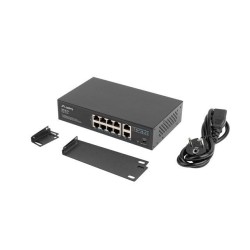 LANBERG SWITCH 8X 100MB POE+/2X 1GB UNMANAGED RACK 10"/19" GIGABIT ETHERNET 120W
