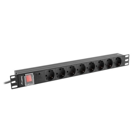 Lanberg napájecí Distribuční Jednotka (PDU) 19" 1U 16A 2M 8X Schuko zásuvky černá