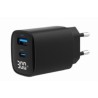 GEMBIRD, Nabíječka USB, 2x port, 30W, rychlé nabíjení, černá
