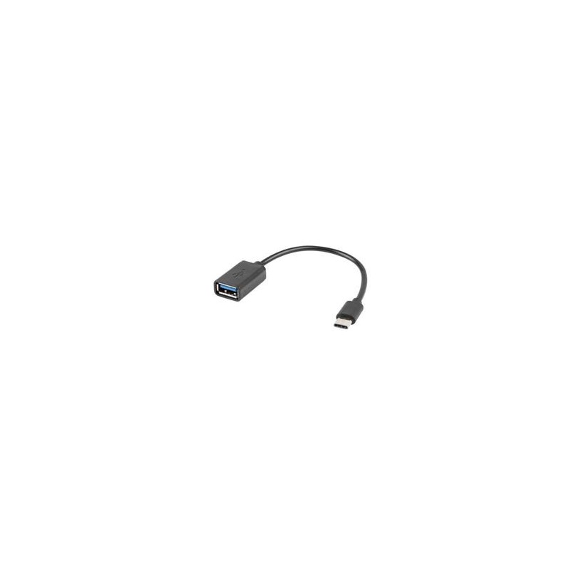 Lanberg USB-C(M) 2.0- USB-A(F) Adapter Cable 15CM OTG Black