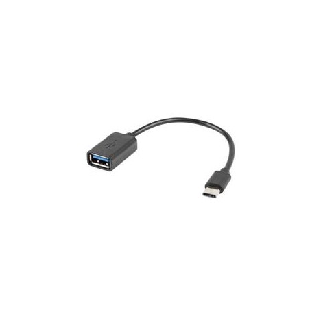 Lanberg USB-C(M) 2.0- USB-A(F) Adapter Cable 15CM OTG Black