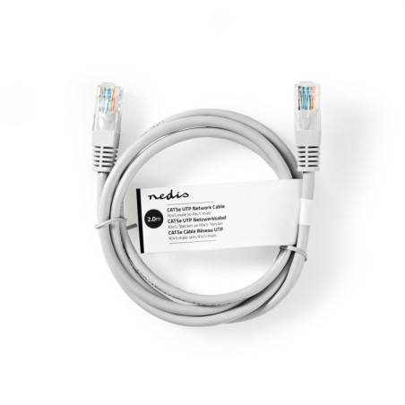 Nedis CCGL85230GY20 - Síťový kabel CAT6 U/UTP | RJ45 Zástrčka | RJ45 Zástrčka | 2.00 m | Kulatý | PVC | Šedá