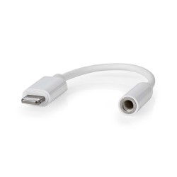 Nedis CCGB39950WT01 - Adaptér Lightning | 8pinový | 3,5 mm Zásuvka | Poniklované | 0.10 m | Kulatý | PVC