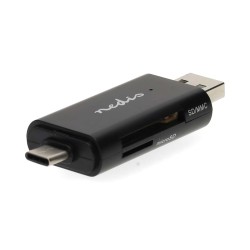 Nedis CRDRU2110BK - Čtečka Paměťových Karet | Duální čtečka karet USB-C / USB-A (USB2.0)