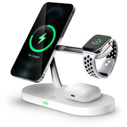 CONNECT IT MultiCharge 5 v 1 MagSafe Wireless Fast Charge bezdrátová nabíječka, BÍLÁ