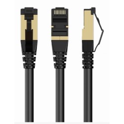 GEMBIRD PP8-LSZHCU-BK-10M – S/FTP Cat. 8 LSZH propojovací kabel, černý, 10 m