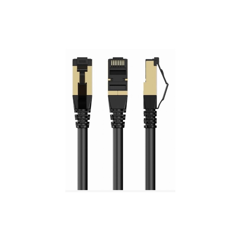 GEMBIRD PP8-LSZHCU-BK-10M – S/FTP Cat. 8 LSZH propojovací kabel, černý, 10 m