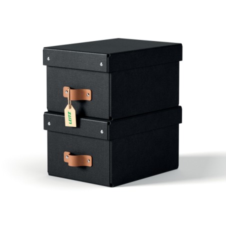 LEITZ úložný box Leitz, karton, velikost S, 2 ks černý