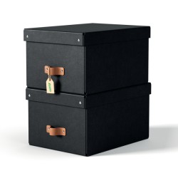 LEITZ úložný box, karton, velikost M, 2 ks černý