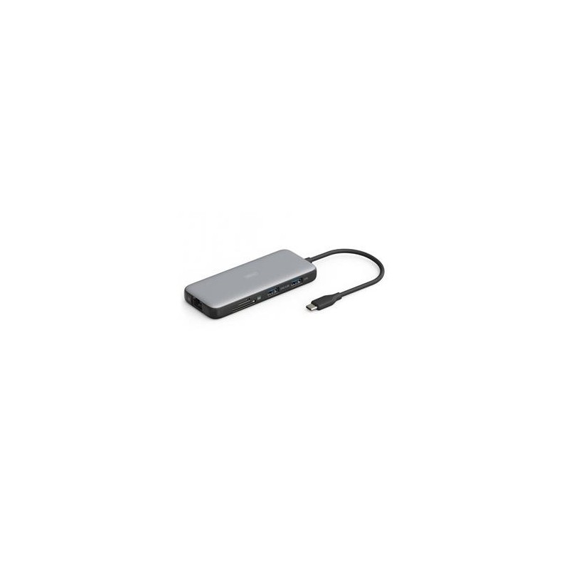 Digitus USB-C dokovací stanice, 8 portů: 2× HDMI, 3× USB 3.0, 1× RJ45, 1× SD, 1× MicroSD, 1× USB-C PD