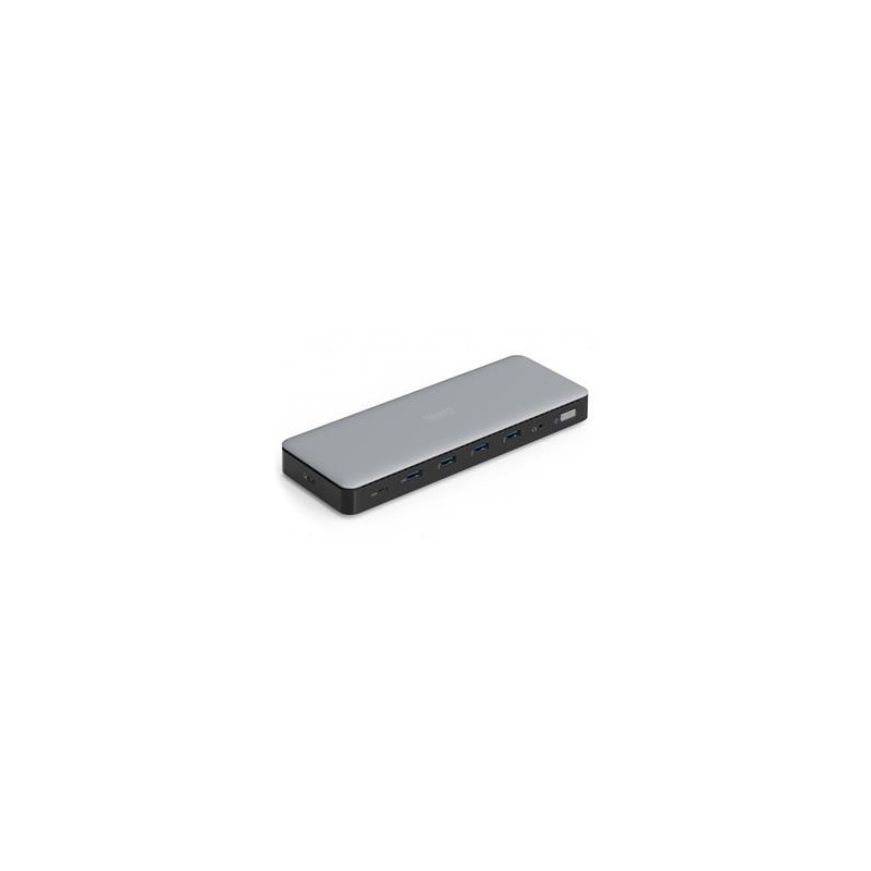 Digitus USB-C dokovací stanice, 13 portů: 3× HDMI, 2× DisplayPort, 4× USB-A, 1× USB-C, 1× RJ45, 1× DC, 1× audio