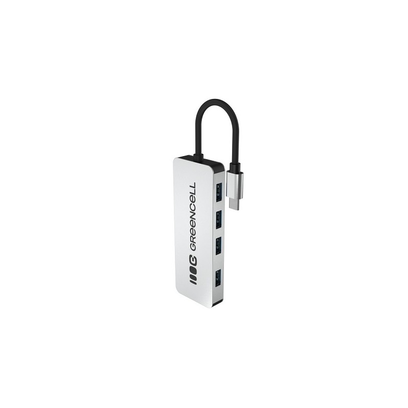 Green Cell USB-C 4v1 HUB (4×USB 3.0) – rychlý přenos 5 Gb/s, hliníkové pouzdro