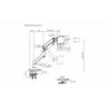 Digitus držák na jeden monitor, 49", 20 kg mechanická pružina, VESA: 75x75, 100x100, Černá
