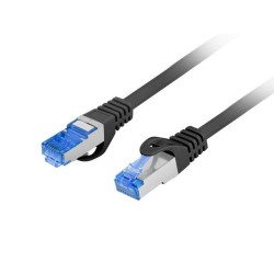 Lanberg PATCHCORD CAT.6A S/FTP LSZH CCA 0.25M BLACK FLUKE PASS