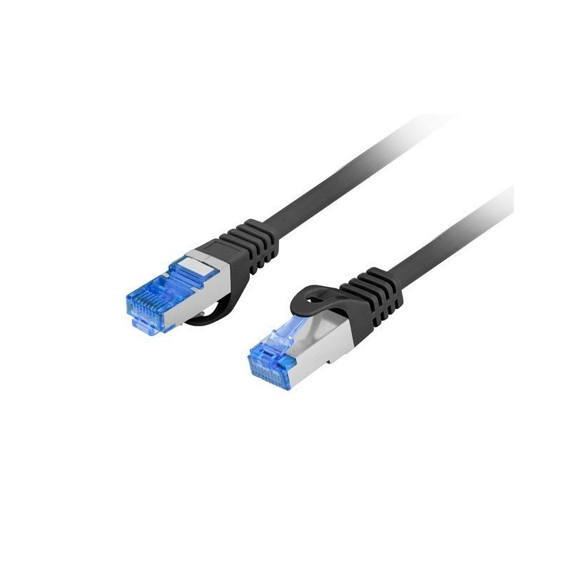 Lanberg PATCHCORD CAT.6A S/FTP LSZH CCA 0.25M BLACK FLUKE PASS