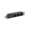 LANBERG NAPÁJECÍ DISTRIBUČNÍ JEDNOTKA (PDU) 10" 1U 10A 2M C14- 3X SCHUKO ZÁSUVKY ČERNÁ C14